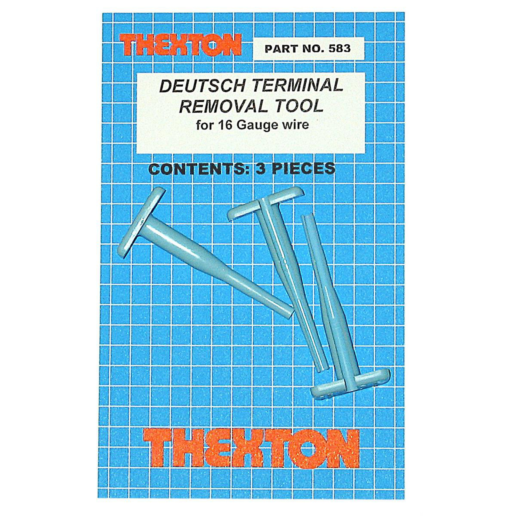 Thexton Deutsch Terminal Removal Tools — 16-Ga. Wire, 3-Pc. Set, Model# THX583